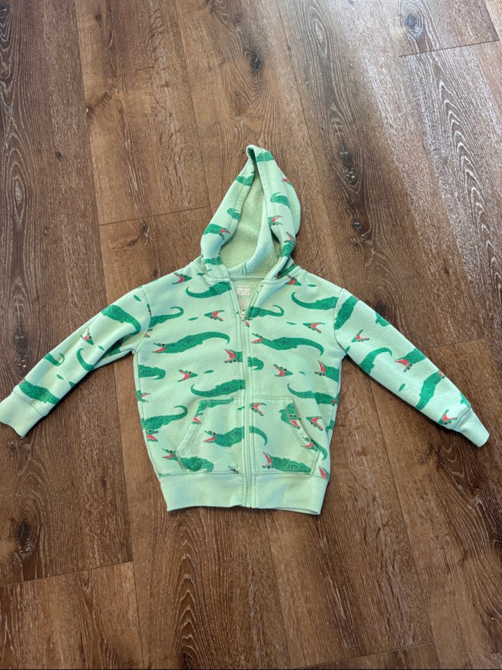 jumping beans Light Green Alligator Zip-Up Hoodie